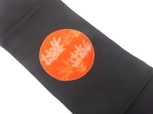 塩瀬　丸に若松模様　刺繍　名古屋帯